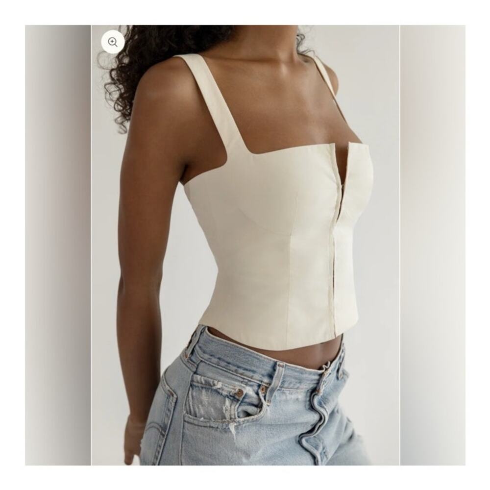 Orseund Iris | NWOT Minimal Bustier Corset Top Antique Cream Size XS